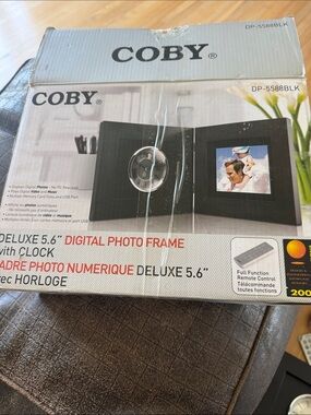 COBY Black Deluxe 5.6" Digital Photo Frame with Clock